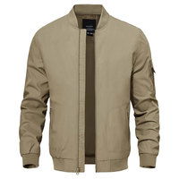 Blouson Bomber Homme Col Montant Coupe Personnalisée Imperméable Enduit Coupe-Vent Réversible Toutes Saisons Couleurs Personnalisées Logo Personnalisé