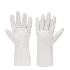 Guantes de Trabajo de Cuero Vacuno de Alta Calidad con Pulgar Keystone, Puño Protector Largo y Muñeca Extendida, Anticorte para Construcción - Product Image 1