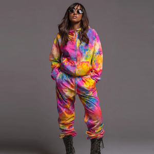 Sublimation 100% <b>Polyester</b> <b>Tracksuit</b> Women Zipper Sublimation Hoodie Sweatpants Women's Sublimation <b>Polyester</b> <b>Tracksuits</b> Women's - Product Image 3