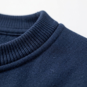 Men's <b>Navy</b> Blue Crew Neck <b>Sweatshirt</b> 100% Polyester Oversized Fit Woven Cartoon Pattern Lined Design Eco-Friendly Casual Style - Product Image 3