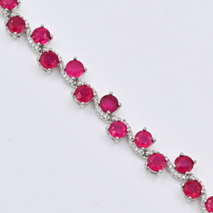 Pink <b>Ruby</b> Gemstone 925 Sterling Silver Jewelry <b>Necklace</b> for Women Bridal Wedding Natural <b>Ruby</b> Stone Fine Jewelry <b>Necklace</b> - Product Image 2
