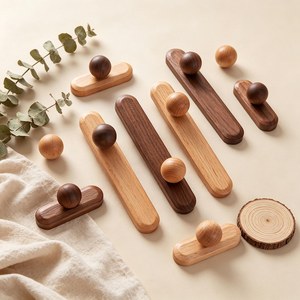 Poignées de meubles en bois de noyer personnalisées, boutons de tiroir, poignées de porte et de fenêtre modernes pour armoires de cuisine, écologiques et durables - Product Image 4