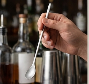 Cuillères à cocktail en acier inoxydable de qualité supérieure, 200 mm, outils de bar minimalistes, ustensiles de mélange réutilisables pour la préparation de cocktails - Product Image 5