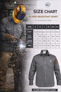 Camisas y Chaquetas Resistentes al Fuego para Soldadura, de Algodón NFPA2112 CAT2 FR, 7.5oz, Repelentes al Agua, Resistentes al Calor de 300-500C, con Paquete de Respirador - Product Image 4