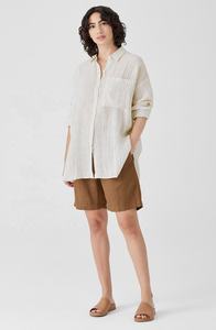 Camicetta di lino di misto modesto personalizzato estivo abbatta la <span class=keywords><strong>camicia</strong></span> <span class=keywords><strong>bianca</strong></span> senza maniche in lino biologico da donna - Product Image 3