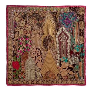 Tela de Algodón 100% Reciclada con Bordado de Patchwork, Venta al por Mayor, Ecológica y Sostenible, Retazos de Kantha para Cortinas y Fundas, para Niñas - Product Image 1