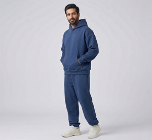 Conjunto Deportivo Oversize para Hombre, Sudadera con Capucha de Hombros Caídos y Pantalones Anchos de Felpa de 500 GSM - Product Image 4