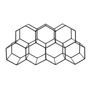 Portabottiglie in Metallo per 9 Bottiglie, Colore Nero, per Tavolo o Bancone - Product Image 1