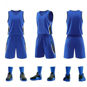 Ensemble de maillot de basket sans manches unisexe violet, short et chaussettes, 100% coton, léger, séchage rapide, design sportif pour adultes, été - Product Image 4