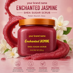 Enchanted Jasmine Shea Sugar <b>Body</b> <b>Scrub</b> Bulk Exfoliating Moisturizing Organic Shea Butter Skin Polishing Spa <b>Scrub</b> for Wholesale - Product Image 2