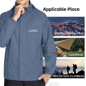 Best Customizable Men's 100% Waterproof Polyester Softshell Jacket Breathable Winter Coat Long Zipper Water Resistant Solid for - Product Image 3