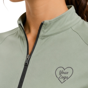 Sage Green <b>Womens</b> Half Zip Sports <b>T</b> <b>Shirt</b> <b>And</b> <b>Shorts</b> <b>Set</b> Quick Dry <b>Short</b> Sleeve Activewear Gym Fitness Running Training Outfit - Product Image 5