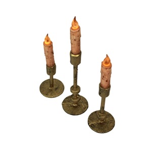 <b>Decorative</b> Antique Style Antique Style Brass Candlestick Holders Set Round Base Durable Home <b>Decoration</b> - Product Image 4