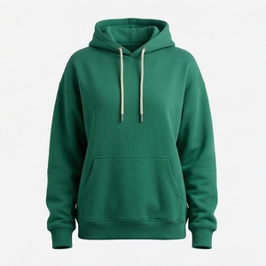 Haut à capuche coupe ample, 66 % coton, 34 % polyester recyclé, toucher doux, poche kangourou, couleur personnalisable, style crop - Product Image 1