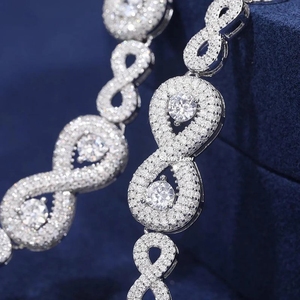 Nuevo Collar de Moda Hip Hop Personalizado con Moissanita para Hombre, Cadena Cubana Infinita de 12 mm de Grosor, Plata 925 - Product Image 4