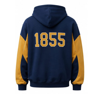 Sweat-shirt à capuche en polaire Sigma Chi, lettres bleues et dorées, poche avant et arrière, coupe décontractée pour homme, vêtement d'automne - Product Image 6