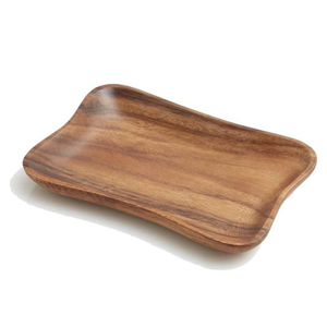 Assiette de service en bois, forme irrégulière, design minimaliste fait main, couleur unie, vaisselle et assiettes - Product Image 1