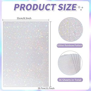 Pegatina Holográfica Transparente Autoadhesiva, Resistente al Agua y a Desgarros, Pegatina DIY de Secado Rápido, Acabado de Alta Resolución, Estrella Blanca - Product Image 3