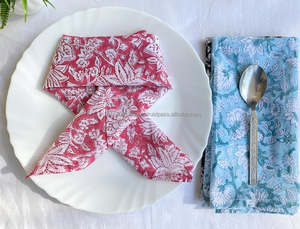 Venta al por mayor de servilletas de tela de algodón hechas a mano indias juego surtido de servilletas de cóctel reutilizables ecológicas - Product Image 5