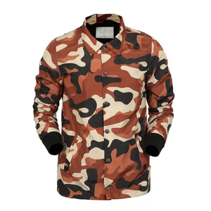 Orange <b>Camo</b> Print Trendy Urban Style Coach <b>Jacket</b> Breathable Windproof Outerwear For Hip Hop Fashion Lovers Today - Product Image 1