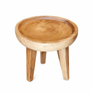 Mesa Auxiliar de Madera Suar Exótica en Forma de Cuenco, Pulida, de Lujo, Ecológica, Resistente y Estética, Mesa Esquinera Pequeña de Madera - Product Image 1