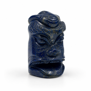 Máscara Tiki de Lapislázuli Azul Tallada a Mano, Escultura Decorativa de Piedra Preciosa para Decoración del Hogar, Figura Espiritual Guardiana - Product Image 3