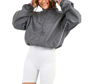 Veste de course respirante coupe-vent avec fermeture éclair, vêtements de sport pour la salle de sport, toutes saisons, col montant, veste coupe-vent pour femmes - Product Image 1