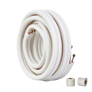 Set di tubi da 50FT per sistemi HVAC, tubi in rame da 1/4'' e 3/8'' D.E. con isolamento a triplo strato per mini split - Product Image 1