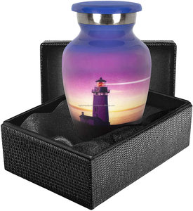 Urna de cremación para cenizas, recuerdo de colibrí rosa con caja de textura, suministros funerarios - Product Image 2