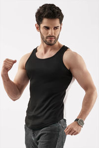 Débardeur de sport uni personnalisé pour homme, haute qualité, idéal pour la course et la gym - Product Image 5