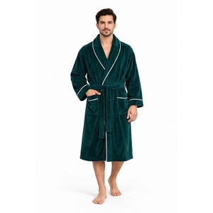 Camisón Largo para Hombre, Pijama Grueso para Mantener el Calor y la Comodidad, Bata de Baño de Franela, Camisón Grueso para Hombre - Product Image 1