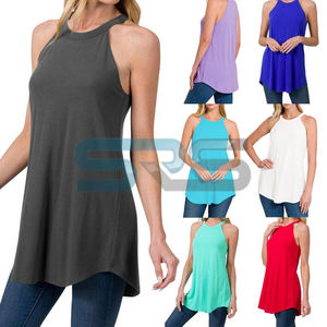 Últimas Novedades: Camiseta sin Mangas para Mujer, Transpirable, Tejida, Ecológica, de Secado Rápido, Cuello Redondo, Estilo Casual, Color Sólido, Servicio OEM - Product Image 4