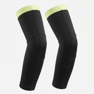 Manchons de cyclisme respirants 100 % polyester, noir avec bordure vert citron, protection anti-UV, unisexe, pour adultes, vêtements de sport – Grande Vente - Product Image 1
