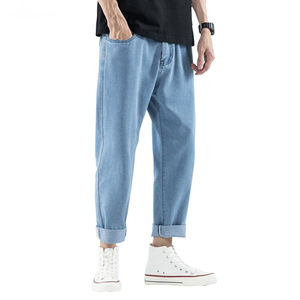 Pantalones Vaqueros Clásicos para Hombre, Elásticos, Azul Oscuro, Casuales, Ajustados - Product Image 2
