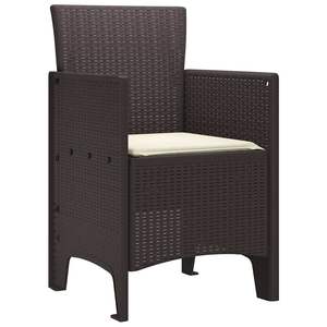 Ensemble de 4 chaises de jardin en polypropylène marron, 20,87 x 19,29 x 33,46 pouces, meubles d'extérieur élégants - Product Image 4