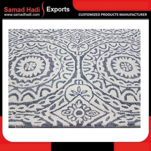 White <b>Grey</b> Neutral Durable Hand Tufted Wool Carpets Loop High Pile Hotel Corridor Lobby Area <b>Rugs</b> Premium Handmade Wholesale - Product Image 6