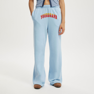 Pantalones Anchos de Algodón 100% Negros para Mujer, Pantalones de Campana con Rayas Blancas para Mujer, Pantalones para Mujer - Product Image 1