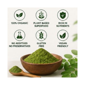 Poudre de Moringa biologique de haute qualité, riche en protéines, pour une utilisation quotidienne, provenant d'un fournisseur indien au meilleur prix. - Product Image 1