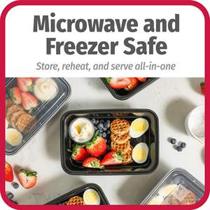 Contenants Richfull pour la préparation des repas à domicile, pour nouilles et gelée, épaisseur personnalisable, couvercles réutilisables, robustes, étanches, adaptés aux aliments, micro-ondes et congélateur - Product Image 3