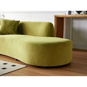 Divano di Lusso Curvo in Velluto da 335 cm con Design a Mezzaluna, 6 Posti, Schiuma ad Alta Densità, Cuscini Decorativi per Soggiorno Moderno - Product Image 4