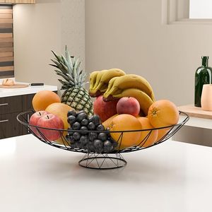 Metal Fruits <b>Vegetables</b> Basket Bowl with Holding <b>Stand</b> Decorative Wire Fruit Basket for Kitchen Dining Table Countertop Storage - Product Image 2