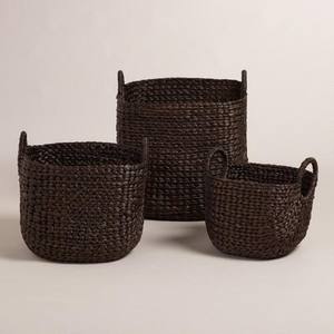 Cestas de Jacinto de Agua Naturales Grandes al por Mayor, Hechas a Mano, Ecológicas, Organizadores Decorativos de Mimbre para Almacenamiento en la Cocina - Product Image 2