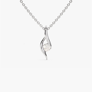 Trendy Heartbeat Pendant Diamond <b>Necklace</b> | Stylish Women's Luxury Jewelry | Romantic Gift Idea 10KT Gold Rhodium Plated - Product Image 1