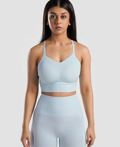 Nuevo Diseño, Sujetador Deportivo de Yoga para Mujer, Cuello en U, Transpirable, de Alta Calidad, con Gran Soporte, Sin Costuras, Ligero, con Tirantes Ajustables, Color Sólido - Product Image 1