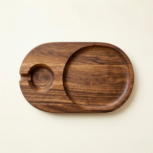 Eco-Friendly Acacia Wood Wine Glass Holder & Charcuterie Serving Tray Portable Picnic Wooden Appetizer <b>Platter</b> Custom Logo - Product Image 6