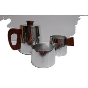 Ensemble classique de crémier et de sucre en métal avec poignées en bois Sucrier au design élégant Argenterie de qualité supérieure - Product Image 2