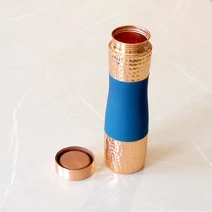 Bouteille d'eau moderne et écologique FAIZA CRAFT en cuivre pur à 99 %, 1000 ml, réutilisable, avec couvercle anti-corrosion – Meilleure vente - Product Image 2