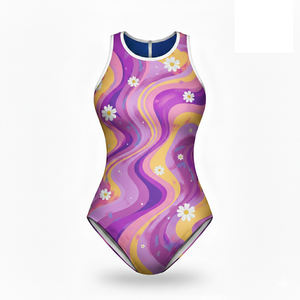 Traje de Baño de Una Pieza, 100% Poliéster, Corte Alto, con Estampado Frontal, Secado Rápido e Impermeable, Unisex - Product Image 6