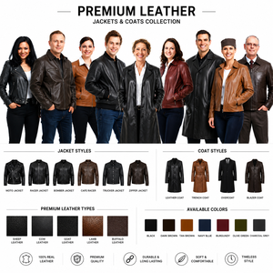 Chaqueta de Cuero Premium para Hombre, Abrigo Largo Formal de Piel de Vacuno Genuina, Logotipo Personalizado, Proveedor Mayorista - Product Image 6