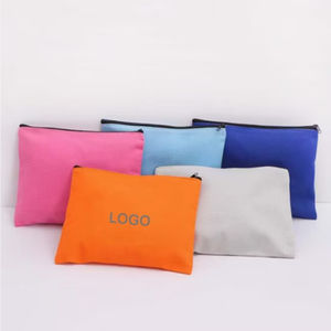 Bolsas de Maquillaje de Lona de Algodón con Cierre, Gran Capacidad, Diseño Personalizado con Logotipo Impreso y Patrón de Hilo, Organizador de Cosméticos, Venta al Por Mayor - Product Image 1